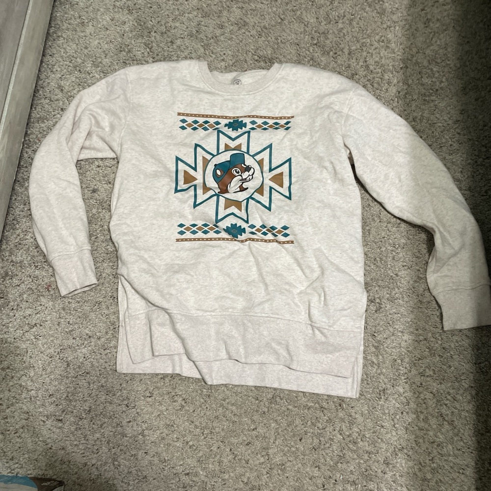 Cream Sweatshirt with Animal Print